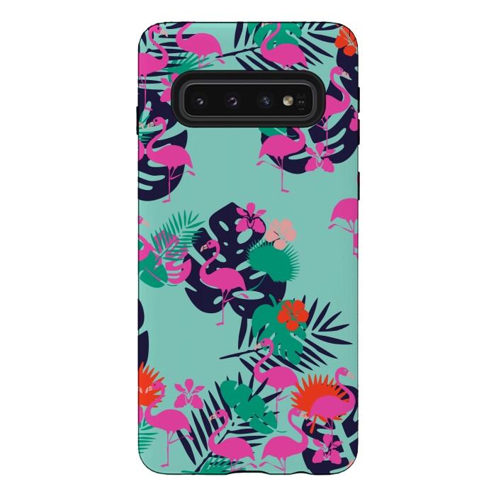 Galaxy S10 StrongFit Pink Flamingo by Karolina