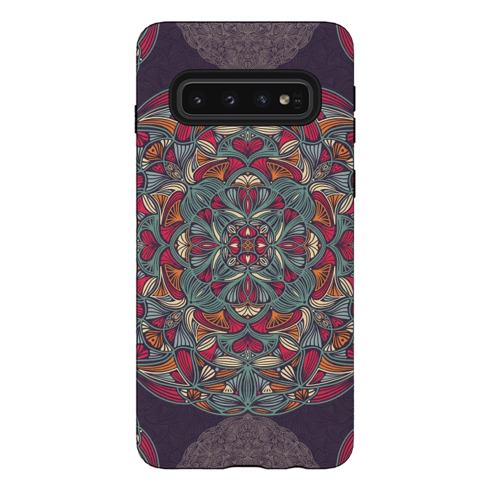 Galaxy S10 StrongFit Colorful Mandala Pattern 015 by Jelena Obradovic