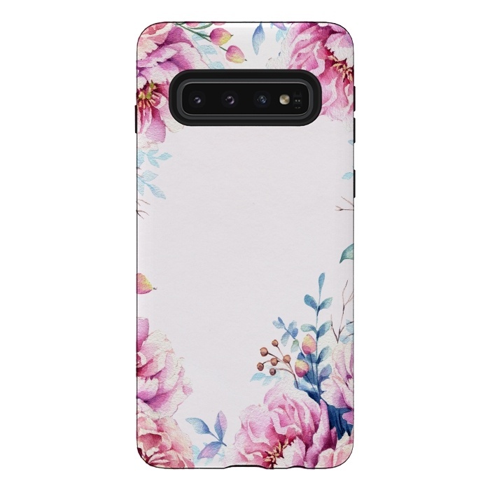 Galaxy S10 StrongFit Blush Spring Flowers  by  Utart