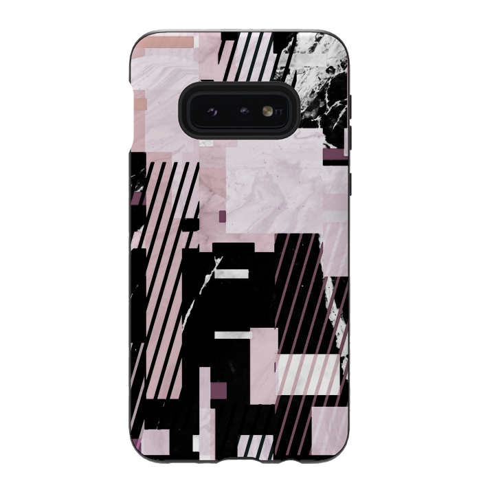 Galaxy S10e StrongFit Modern pastel geometric marble composition by Oana 