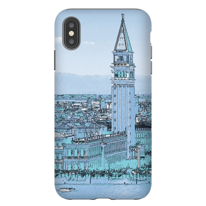 iPhone Xs Max StrongFit San Marco Venice Italy watercolor painting by Oana 