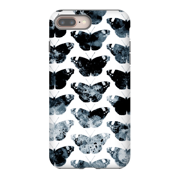 iPhone 7 plus StrongFit Ink splattered butterfly pattern by Oana 