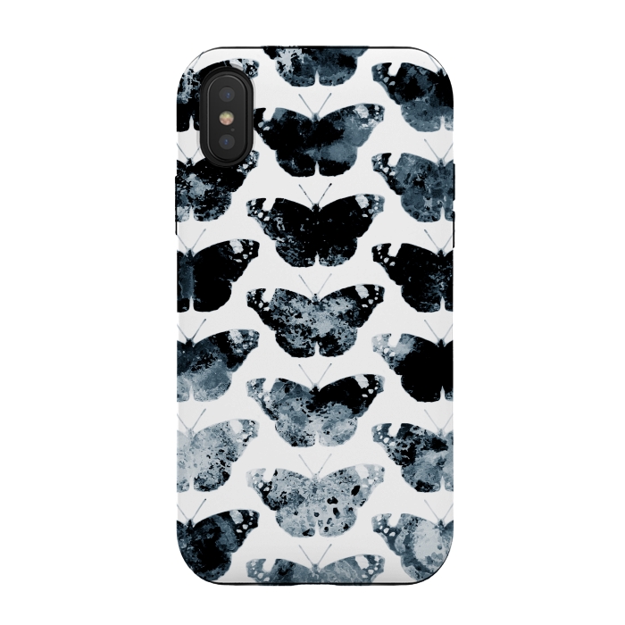 iPhone Xs / X StrongFit Ink splattered butterfly pattern by Oana 