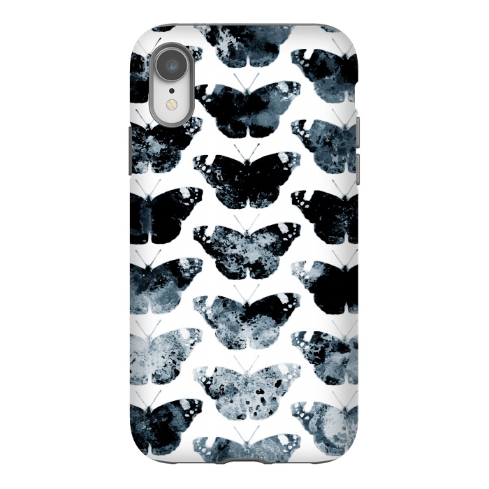iPhone Xr StrongFit Ink splattered butterfly pattern by Oana 