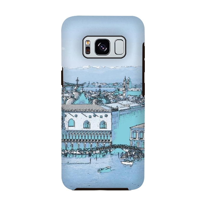 Galaxy S8 StrongFit Blue watercolor painted Venice, Italy by Oana 