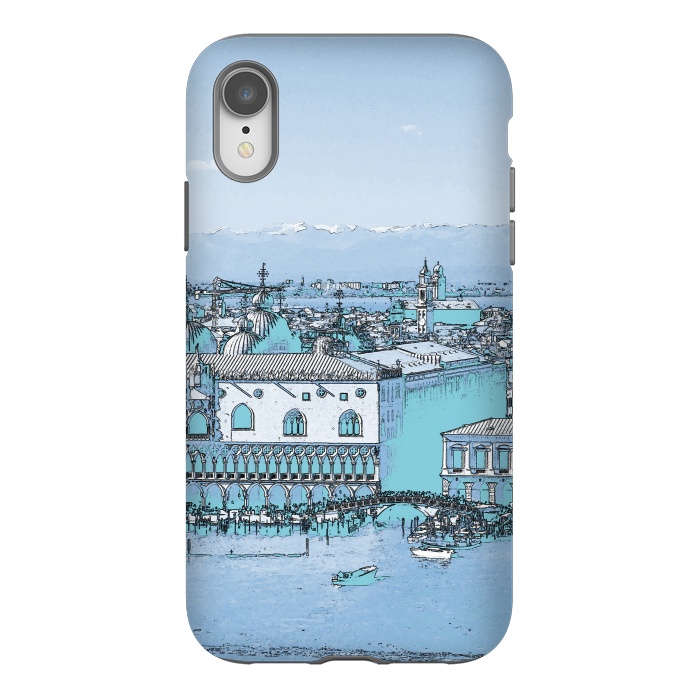 iPhone Xr StrongFit Blue watercolor painted Venice, Italy by Oana 