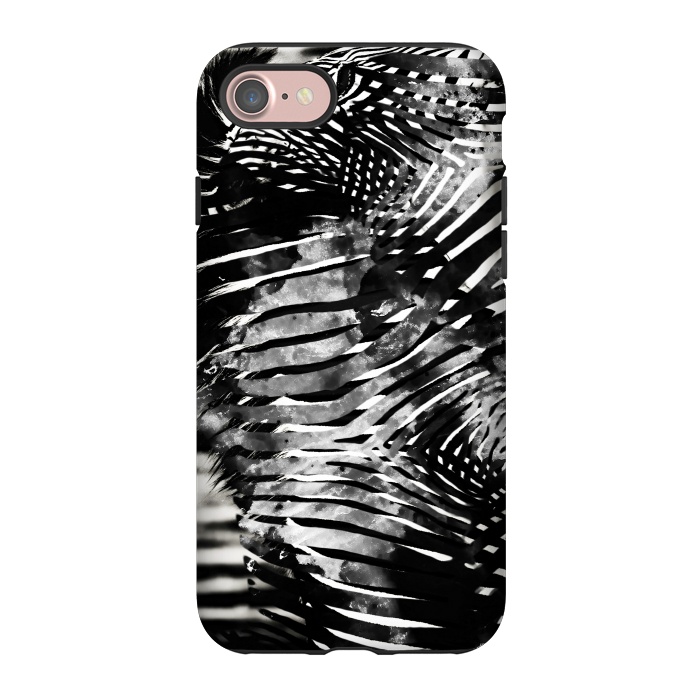 iPhone 7 StrongFit Zebra stripes black and white ink animal print by Oana 