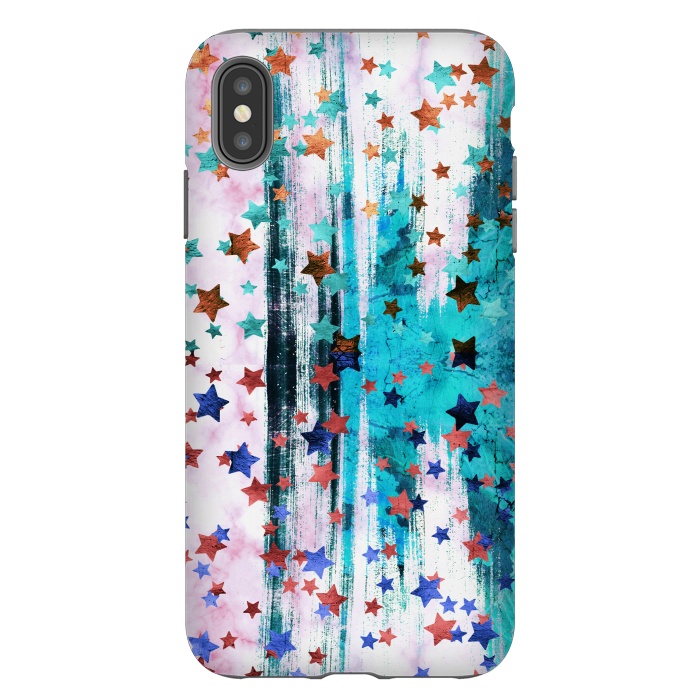 iPhone Xs Max StrongFit Metallic stars on brushed marble by Oana 