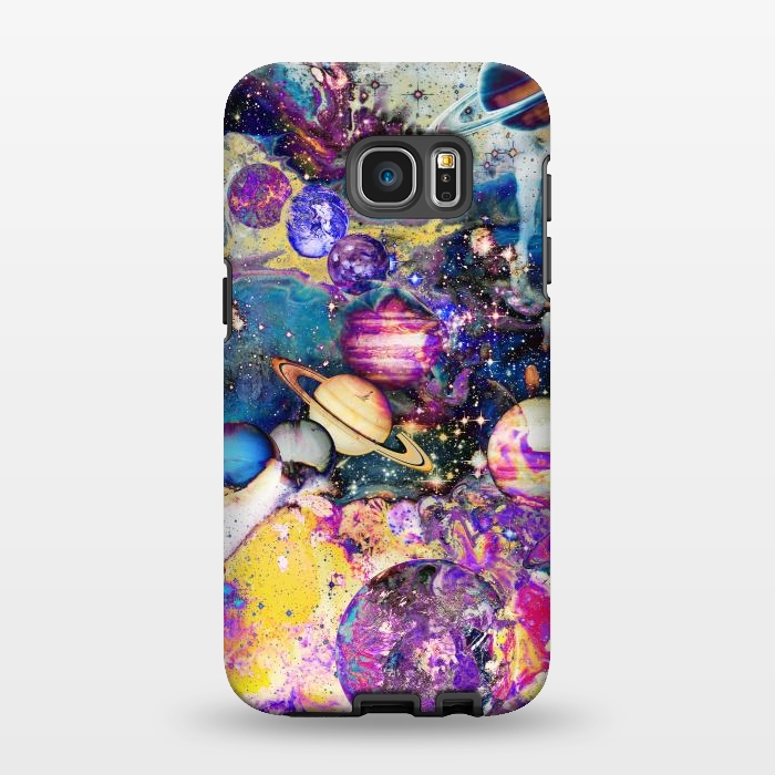 Galaxy S7 EDGE StrongFit Multicolor psychedelic planets and stars by Oana 