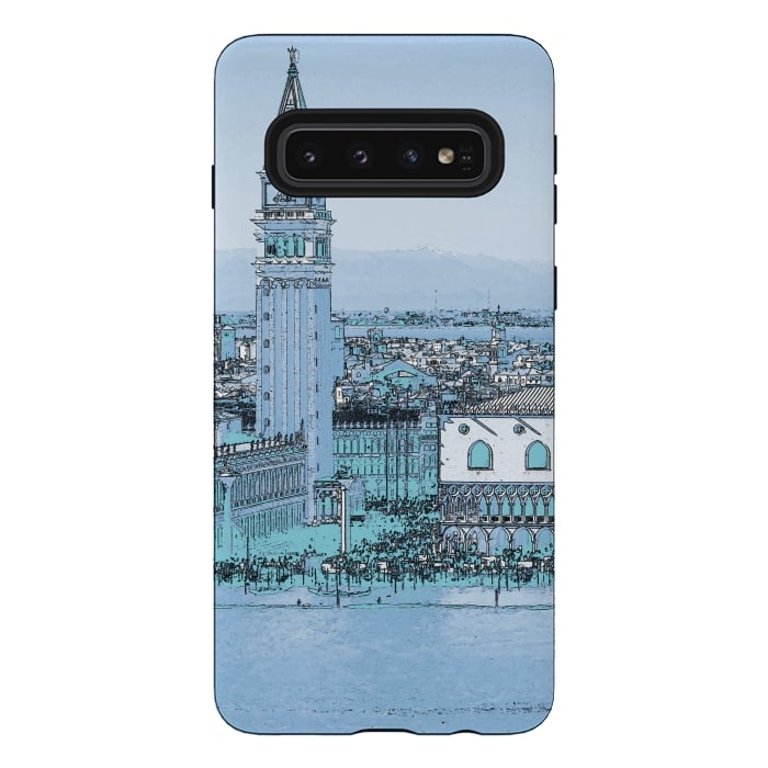Galaxy S10 StrongFit Painted watercolor Venice San Marco Square by Oana 