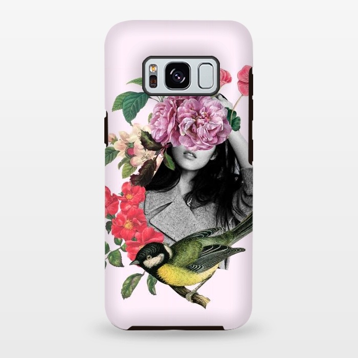 Galaxy S8 plus StrongFit Floral Girl & Bird by MARCOS COELHO