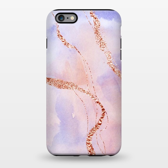 iPhone 6/6s plus StrongFit Blush and Purple Ink with Gold Hand drawn Metal Veins by DaDo ART