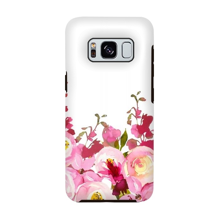 Galaxy S8 StrongFit Red and Pink Floral Meadow by  Utart
