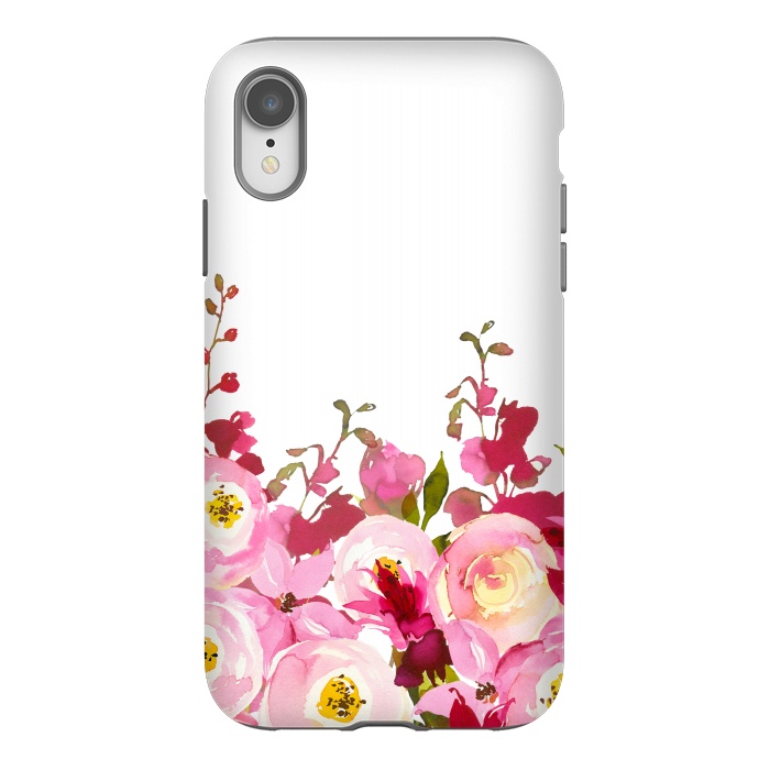 iPhone Xr StrongFit Red and Pink Floral Meadow by  Utart