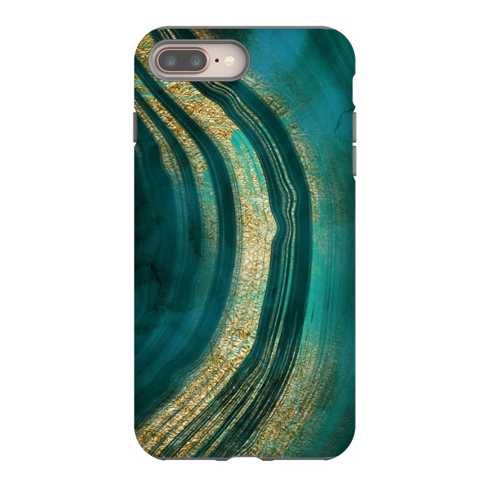 iPhone 7 plus StrongFit Bohemian Green Marble with Gold Veins by DaDo ART