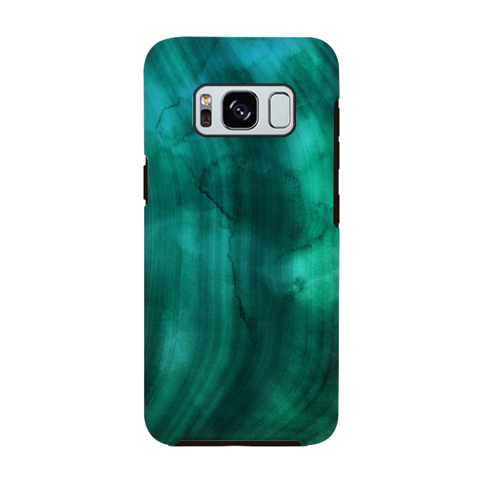 Galaxy S8 StrongFit Emerald Ink Marble Texture by DaDo ART