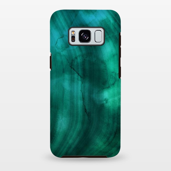 Galaxy S8 plus StrongFit Emerald Ink Marble Texture by DaDo ART
