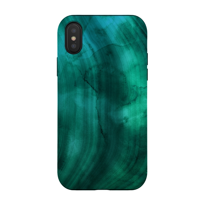iPhone Xs / X StrongFit Emerald Ink Marble Texture by DaDo ART