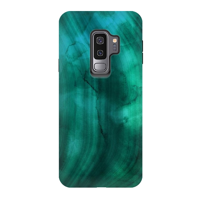 Galaxy S9 plus StrongFit Emerald Ink Marble Texture by DaDo ART