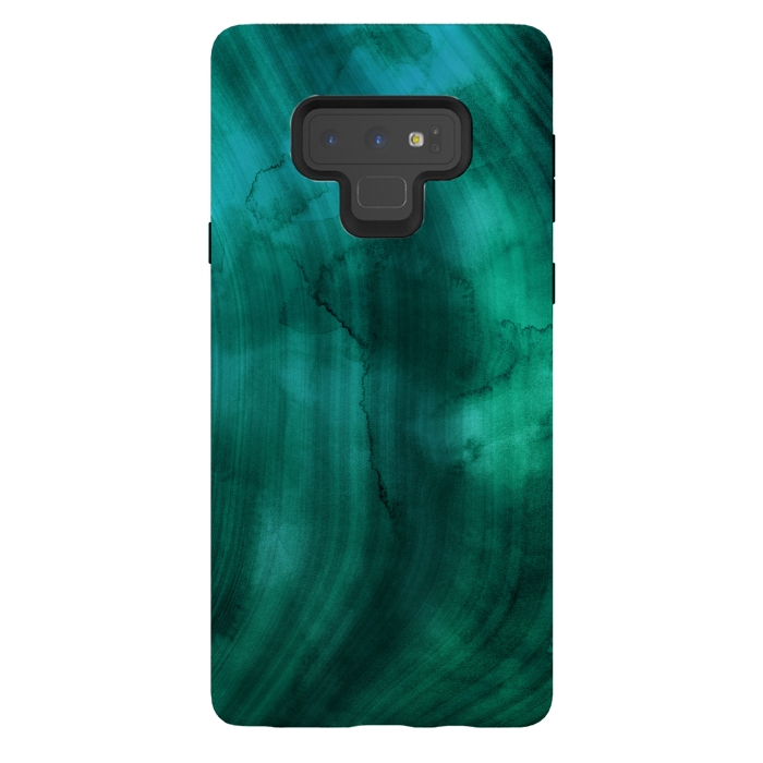 Galaxy Note 9 StrongFit Emerald Ink Marble Texture by DaDo ART