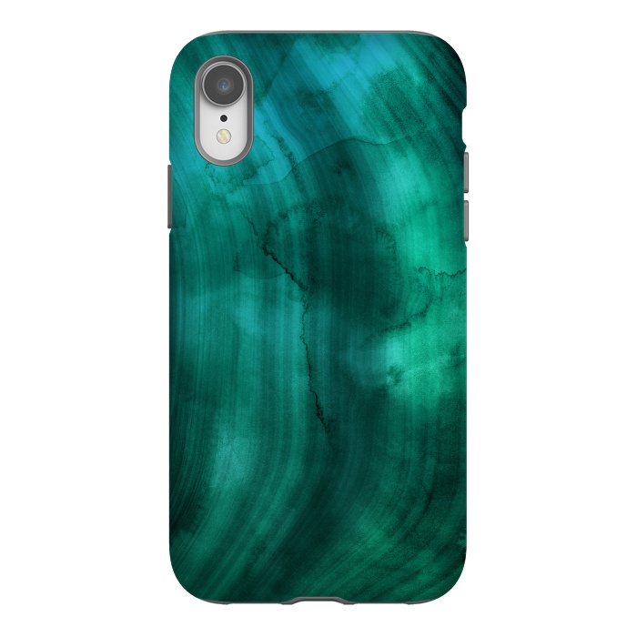 iPhone Xr StrongFit Emerald Ink Marble Texture by DaDo ART