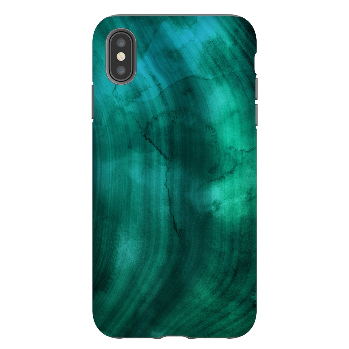 iPhone Xs Max StrongFit Emerald Ink Marble Texture by DaDo ART