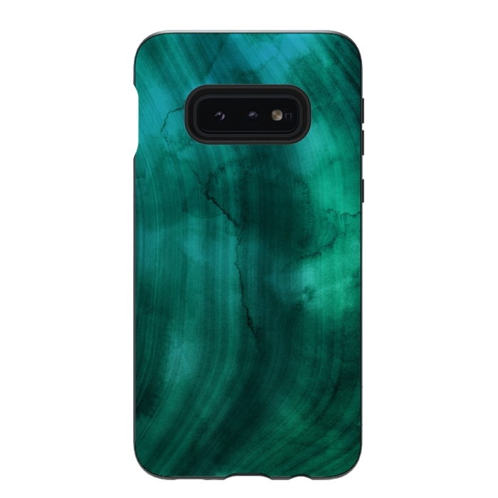 Galaxy S10e StrongFit Emerald Ink Marble Texture by DaDo ART