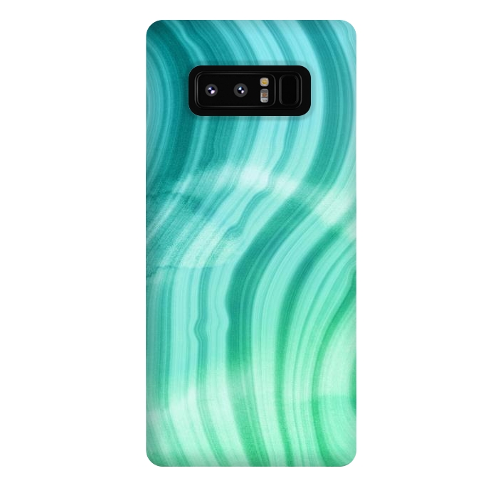 Galaxy Note 8 StrongFit Teal and White Marble Waves by DaDo ART