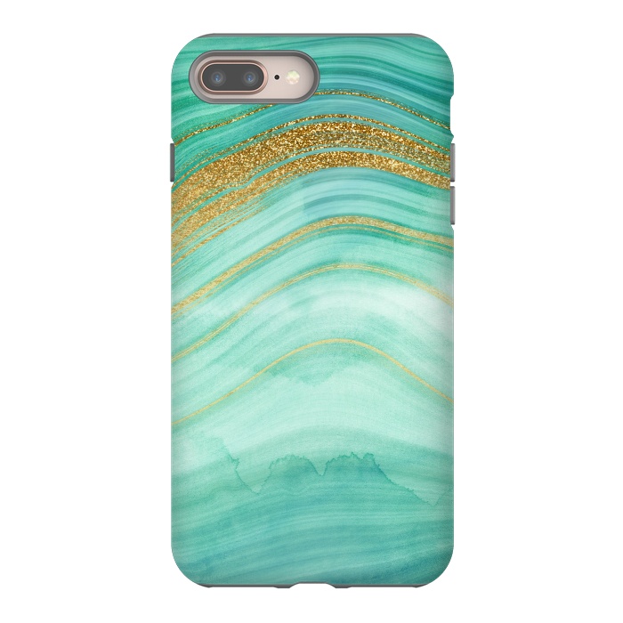 iPhone 7 plus StrongFit Golden Mermaid Marble Waves by DaDo ART