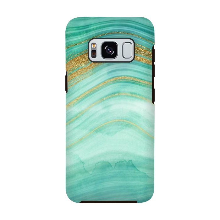 Galaxy S8 StrongFit Golden Mermaid Marble Waves by DaDo ART