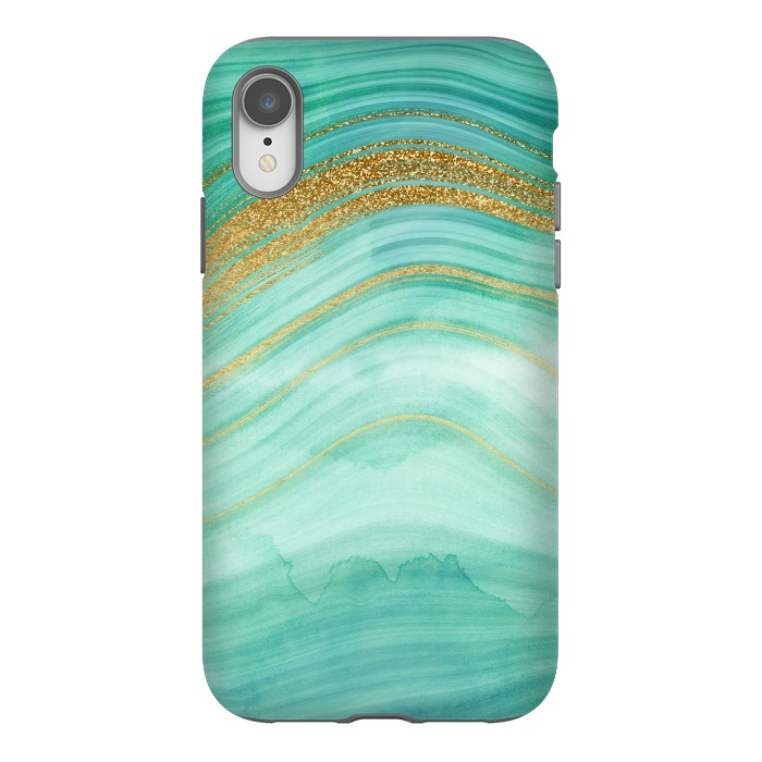 iPhone Xr StrongFit Golden Mermaid Marble Waves by DaDo ART