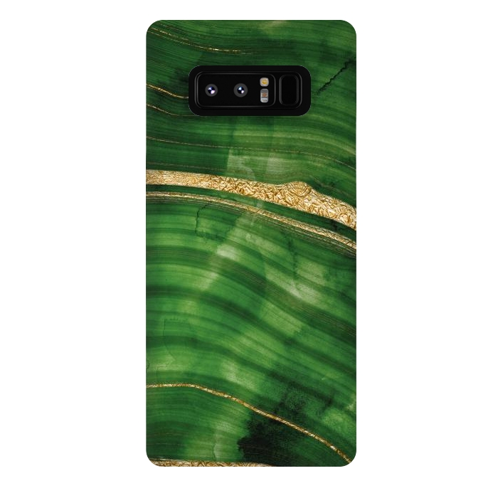 Galaxy Note 8 StrongFit Malachite and Gold Mermaid Waves by DaDo ART