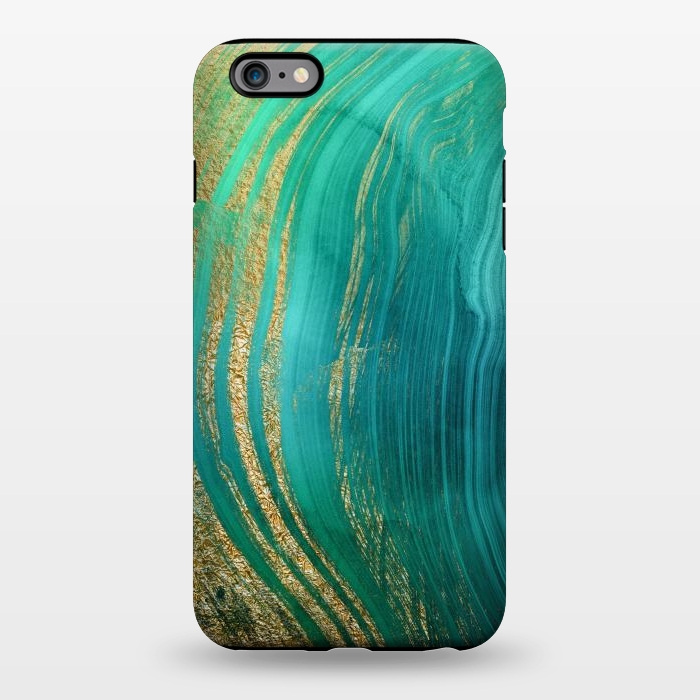 iPhone 6/6s plus StrongFit Green and Teal Gold Marble  by DaDo ART