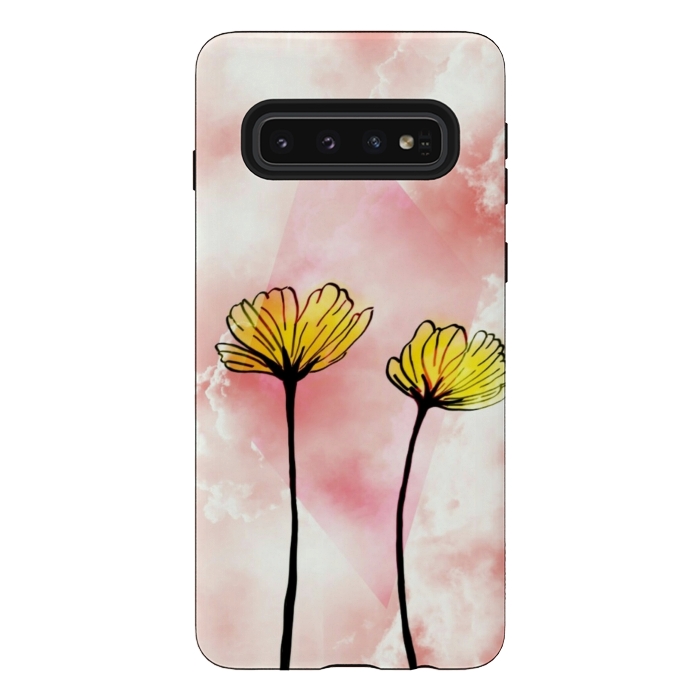 Galaxy S10 StrongFit Yellow flowers by CAS