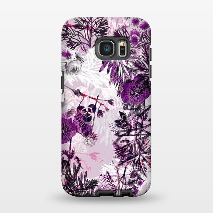 Galaxy S7 EDGE StrongFit Romantic purple botanical illustration by Oana 