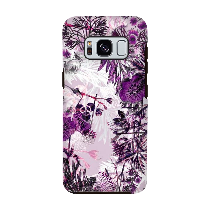 Galaxy S8 StrongFit Romantic purple botanical illustration by Oana 