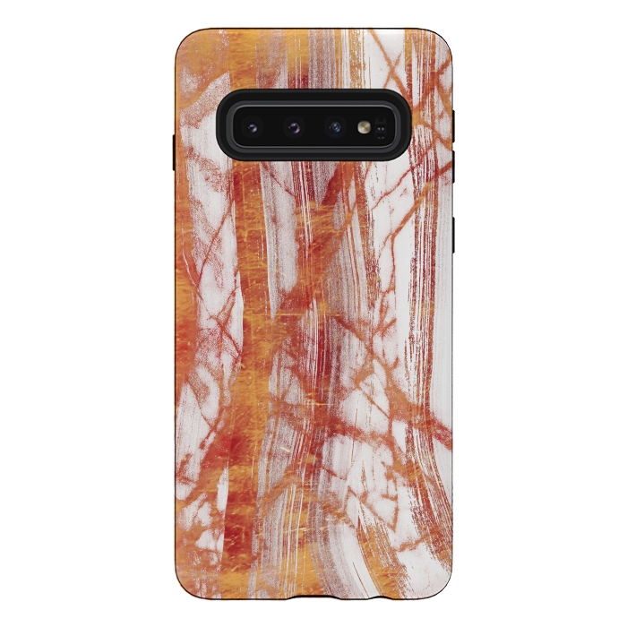 Galaxy S10 StrongFit Brushed gold marble by Oana 