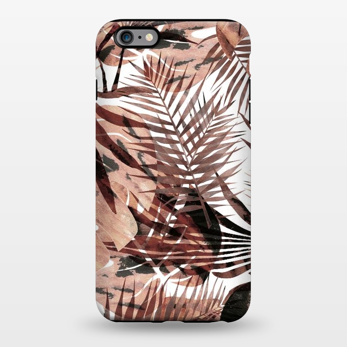 iPhone 6/6s plus StrongFit Brown tropical palm and ficus leaves by Oana 