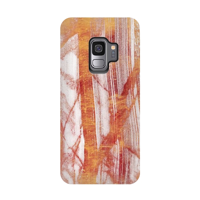 Galaxy S9 StrongFit Gold marble brushstrokes by Oana 