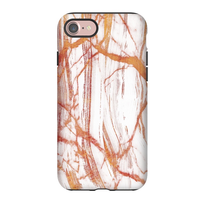 iPhone 7 StrongFit White marble with golden cracks by Oana 