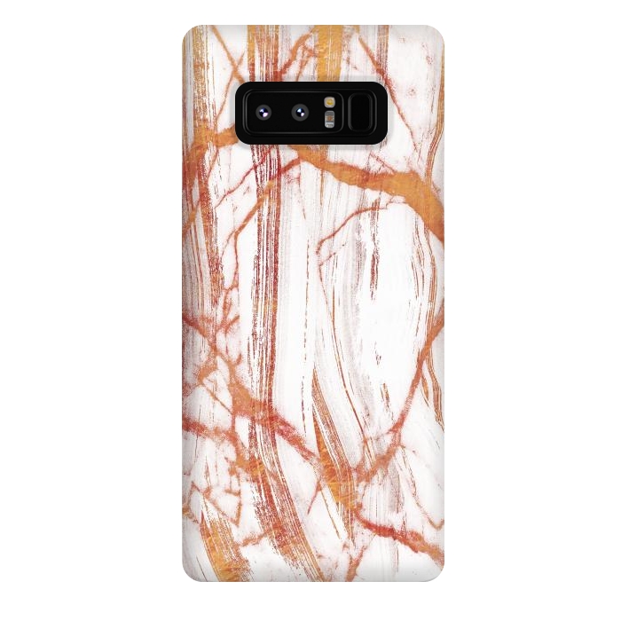 Galaxy Note 8 StrongFit White marble with golden cracks by Oana 
