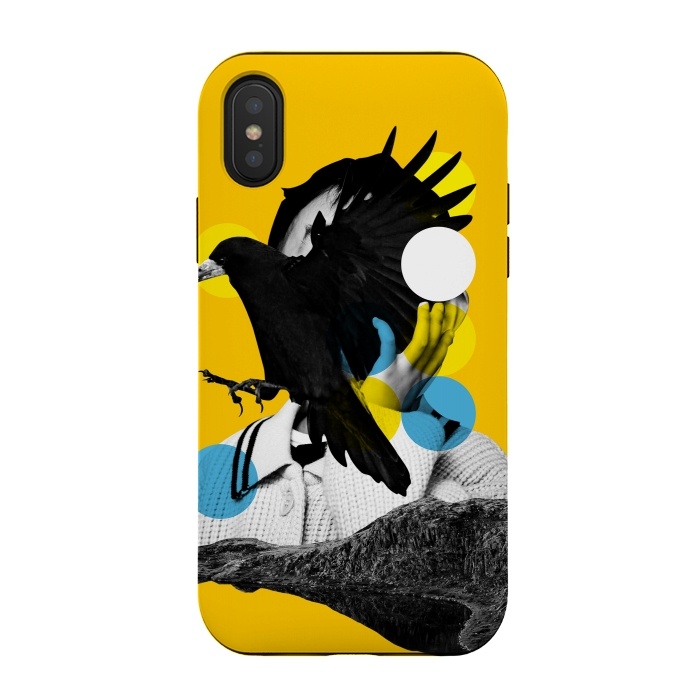 iPhone Xs / X StrongFit Black Bird Fly by MARCOS COELHO