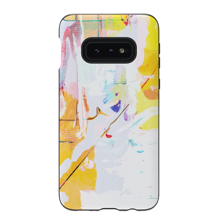 Galaxy S10e StrongFit Yellow Modern Abstract by Creativeaxle