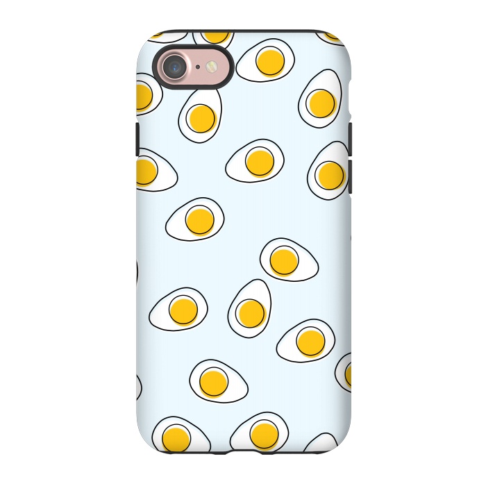 iPhone 7 StrongFit Cute Eggs on Blue Background by Karolina