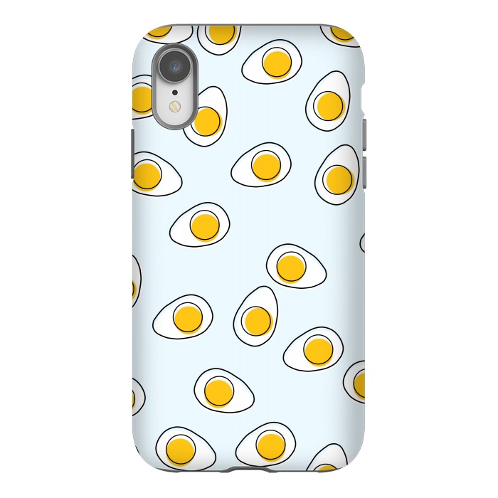 iPhone Xr StrongFit Cute Eggs on Blue Background by Karolina