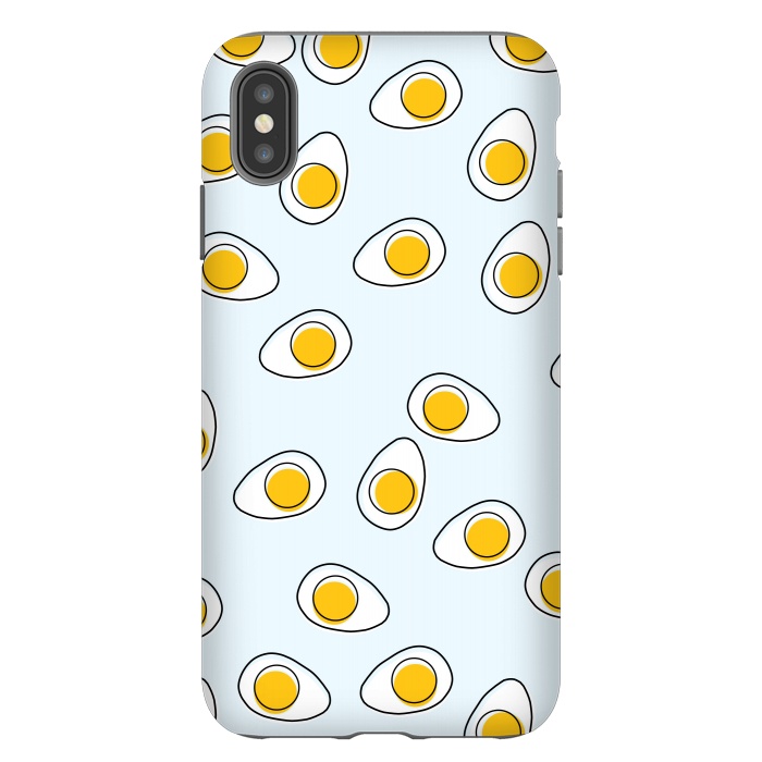 iPhone Xs Max StrongFit Cute Eggs on Blue Background by Karolina
