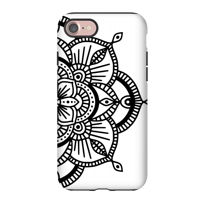 iPhone 7 StrongFit Black and White Mandala  by Jelena Obradovic