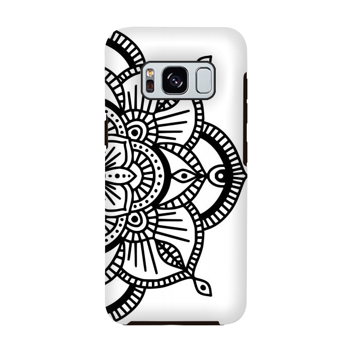 Galaxy S8 StrongFit Black and White Mandala  by Jelena Obradovic