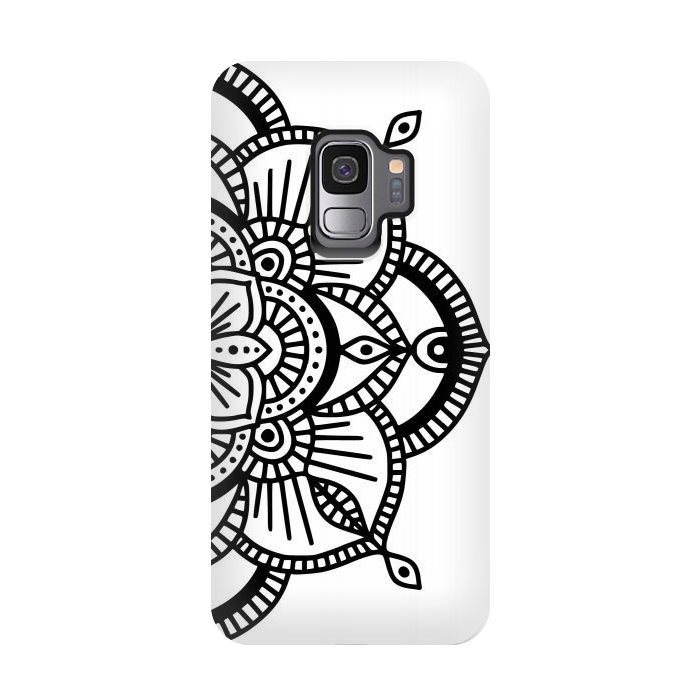 Galaxy S9 StrongFit Black and White Mandala  by Jelena Obradovic