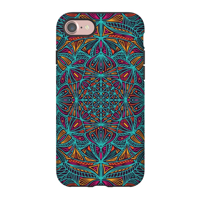 iPhone 7 StrongFit Colorful Mandala Pattern Design 19 by Jelena Obradovic